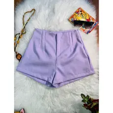 Short novo feminina com ziper na esquerda sem bolso Material de sega gelada