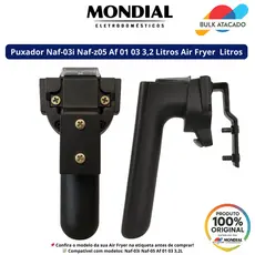 Alça Puxador Air Fryer NAF 03 NAF 05 3,2 Litros Preto Original -  Para Cesto Redondo