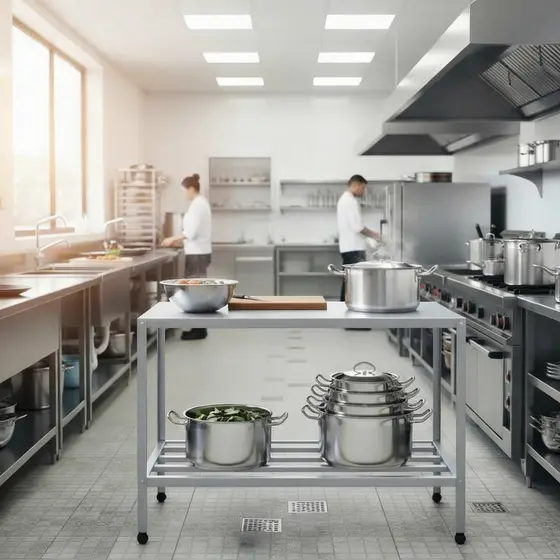 Mesa Paneleiro Multiuso Em Aço Inox Para Cozinha Industrial Ou Atendimento Veterinário