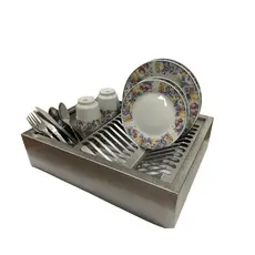 Escorredor De Pratos Linha Industrial Aço Inox Escovado