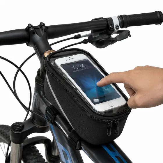 Bolsa De Quadro Para Bike Frontal Com Porta Celular Impermeável Touch Screen Para Ciclismo