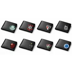 Carteira Masculina Couro Sintético Estilo Futebol Compacta Moderna