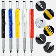 6 IN 1 Multifuncional Caneta Esferográfica com Horizontal Medição Ferramenta Chave De Fenda Régua Touch Pen Papelaria