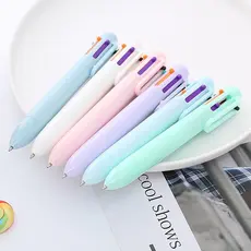 Criativo Caneta Esferográfica Macaron 6 Cores Multicolor Estudante Papelaria