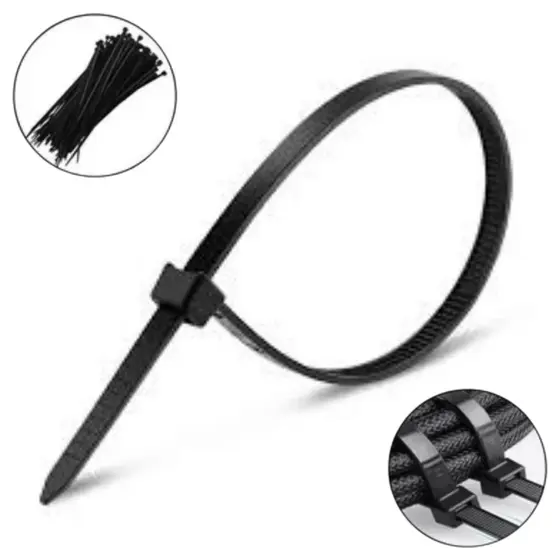 100 Abraçadeiras Nylon Enforca Gato 2,5mm X 100mm Preto Preto
