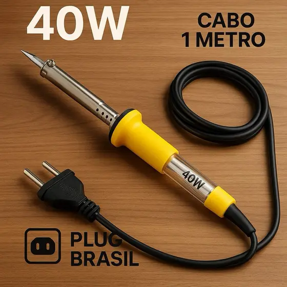 [ORIGINAL] Ferro de Solda 40W Profissional - Ideal para Artesanato, Componentes Eletrônicos 110V / 220V