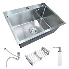 Cuba Pia Inox Prata Quadrada Cozinha Gourmet Com Acessórios 60x45 Brinovar