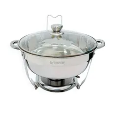 Rechaud Redondo Banho Maria Aço Inox Brinovar 5 Litros