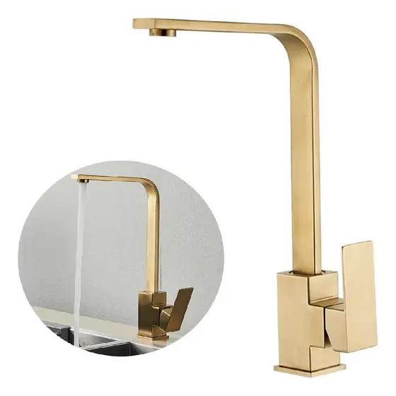 Torneira Gourmet Cozinha Monocomando Misturador Dourada