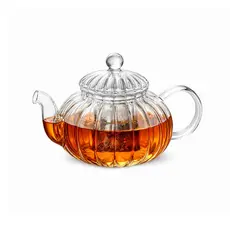Chaleira de Vidro Borossilicato com infusor – Resistente ao Calor, 1000 ml