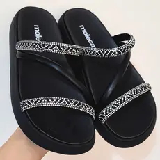 Sandália Papete Feminino Moleca Brilho 5469.121 Confortável