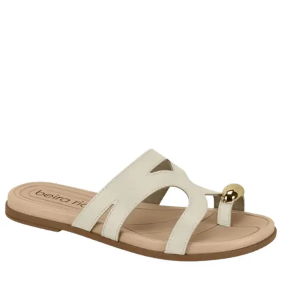 Sandália Feminina Beira Rio Casual 8507.124 Confortável Detalhe Dourado