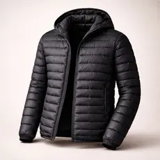 Casaco Inverno Masculino Puffer Preto com Touca Jaqueta Moderna e Resistente