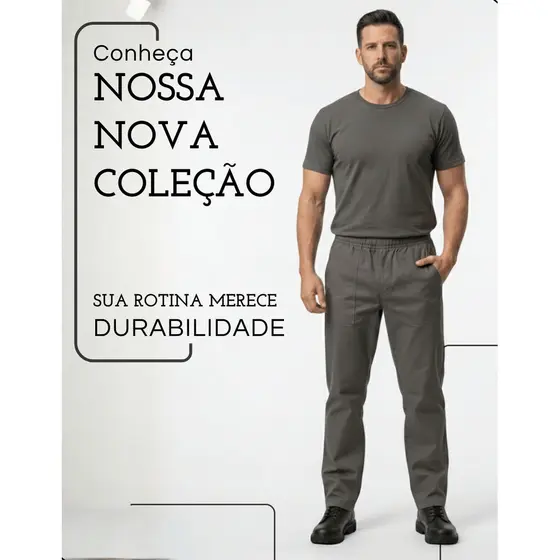 Calça Brim Trabalho Pesado Uniforme Pedreiro Mecânico Obra
