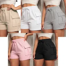 Kit Shorts Cargo Moletom Feminino Com Bolso Lateral Moletinho