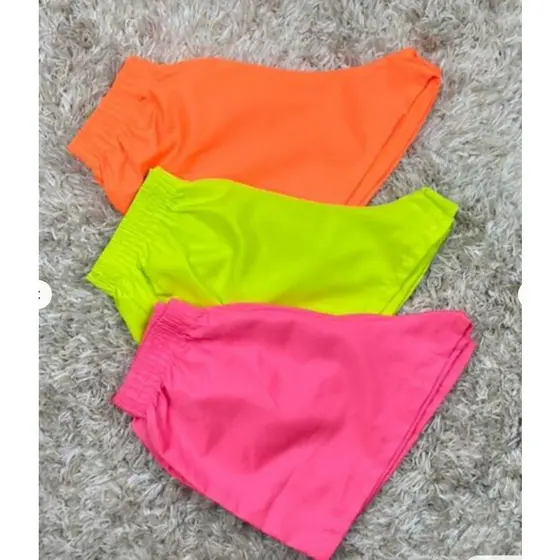 Short feminino tactel, neon, esporte, academia, shorts moda praia