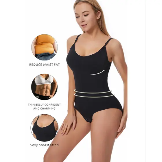 Peça única para modelar o corpo para mulheres botões abertos levantamento de bumbum suspensórios modeladores espartilho