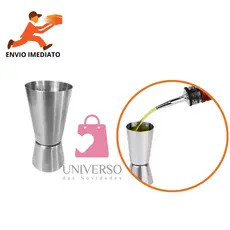Dosador Duplo Para Medir Bebidas Para Drink De Uso Domestico e Profissional Bartender Bares Festas Cozinha
