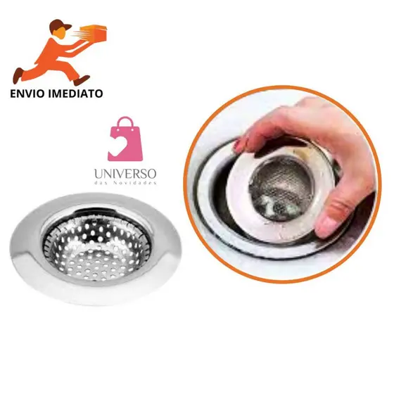 Ralo Para Pia Cozinha  Aço Inox 72 Mm 7,2 Cm Válvula 1.1/4''