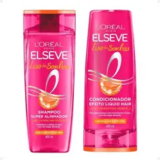 KIT ELSEVE LISO DOS SONHOS C/1 SHAMPOO 400ML + 1 CONDICIONADOR 400ML