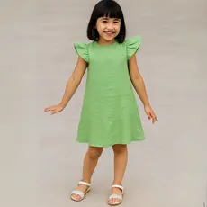 Vestido Infantil Feminino em Viscose com Mangas Franzidas | Moda Menina | Casual | Festa