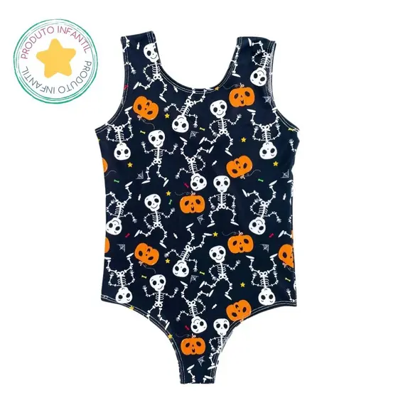 Body Collant Infantil Preto de Halloween