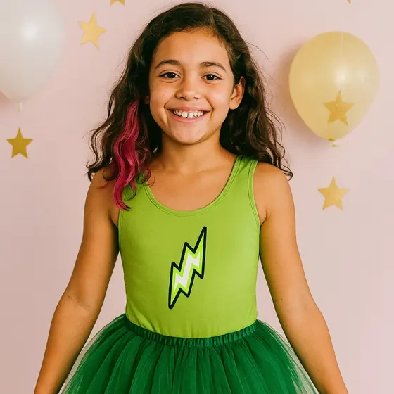Body/Collant Infantil Tropa dos Rosa (Emily Vick) - Verde Raio do Void