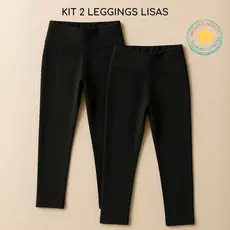 Kit 2 Calças Legging Tecido Suplex Flanelado Forrado com Fleece