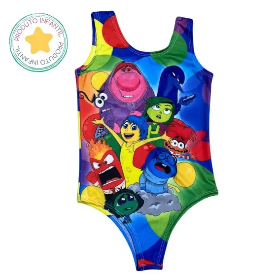 Body collant Infantil animação Divertida-Mente Colorido