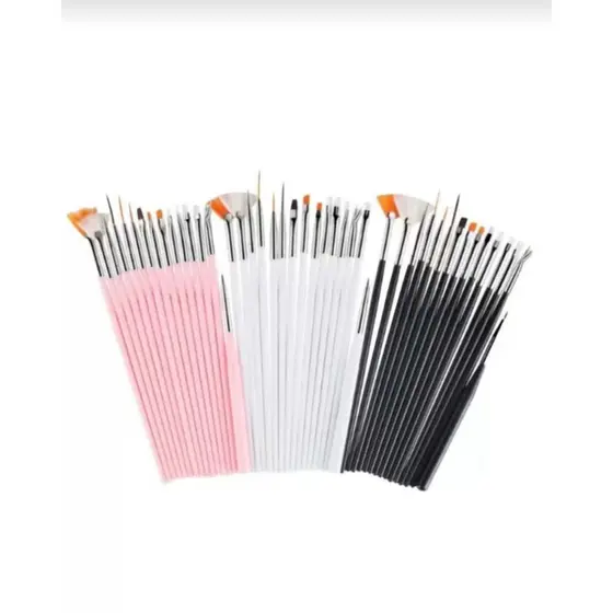 Kit 15 Pincéis Decoração Unhas Nail Art Pincel Profissional