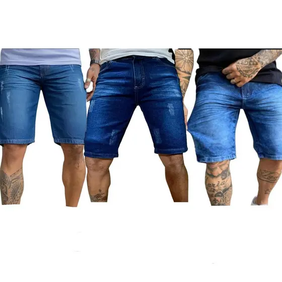 Kit Bermudas Jeans Premium Clara-Media-Escura