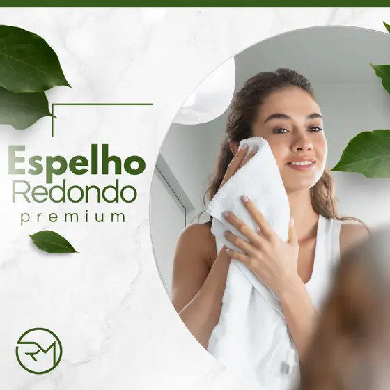 Espelho Redondo até 60cm Vidro Lapidado Decorativo p/ Sala Banheiro Quarto