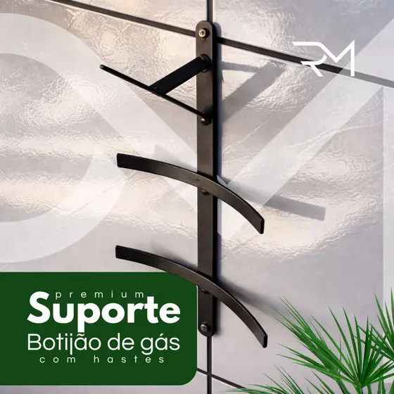 Suporte Botijão De Gás Porta Gás De Parede E Trava AntiRoubo com hastes