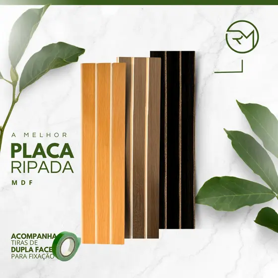 Kit de até 101 Revestimentos Ripados Placa Painel decorativo MDF 45x11 cm M²
