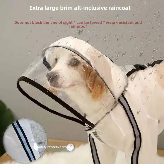 Capa de chuva para cachorro, corpo inteiro, cachorro grande, quatro pernas, à prova d'água, com tudo incluído, cauda de