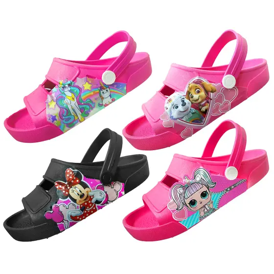 Sandália zi Infantil Papete Chinelo Bacuche Menina Personagens Confortavel Sandália