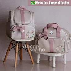 Bolsa Maternidade de Luxo com 2 Peças com material Elegante, mala maternidade (VG)
