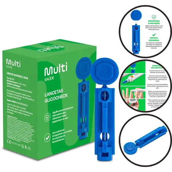 Lancetas Para Lancetador 28g Universal 100 Unidades