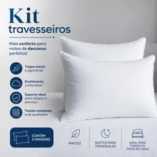Travesseiro Fibra Siliconada Microfibra PREMIUM Branco 50x70 Máximo Conforto e Repouso
