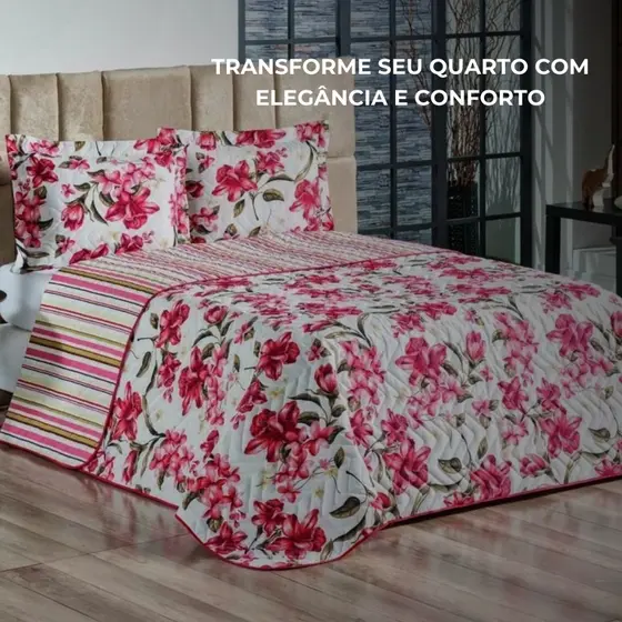 Cobre Leito Colcha Casal 100% Microfibra Estampada Variadas