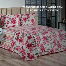 Cobre Leito Colcha Casal 100% Microfibra Estampada Variadas