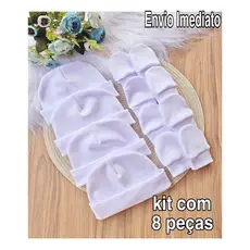 Kit 4 Touca e 4 Luva Para Bebê Recém Nascido 100% Algodão Antialérgico Maternidade Enxoval Gestante