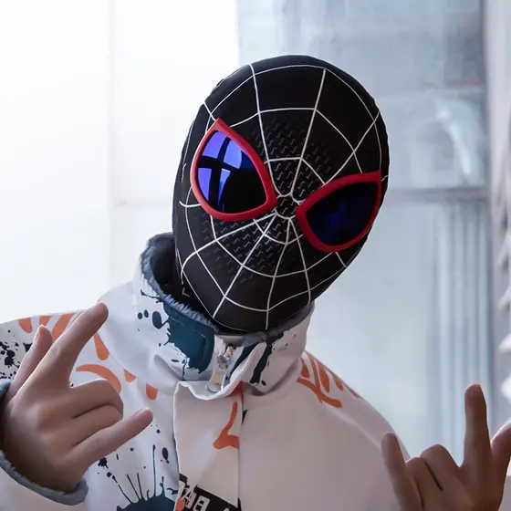 Mais recente Homem Aranha máscara de cabeça The Avengers Iron Spiderman Não Way Home Miles Morales Máscara Elástica Homem-Aranha Headcover com zíper Cosplay Costume