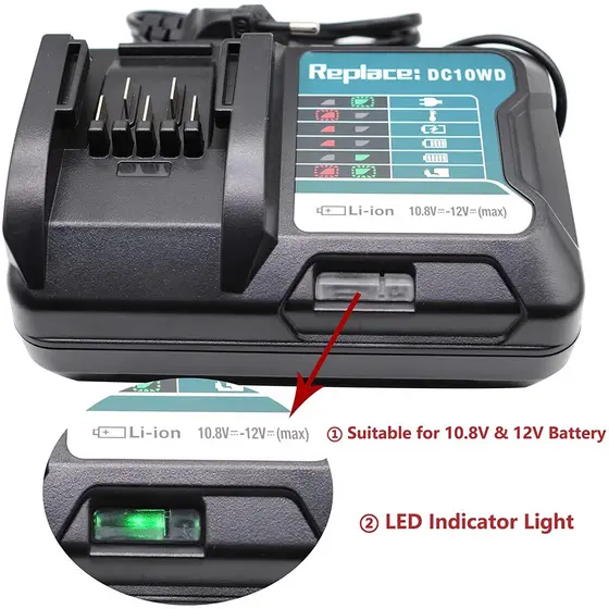 Carregador AC100-260V Substituir Para Bateria MAKITA 10.8V 12V BL1016 BL1040B BL1015B BL1020B BL10DC10SA CL107FDZ