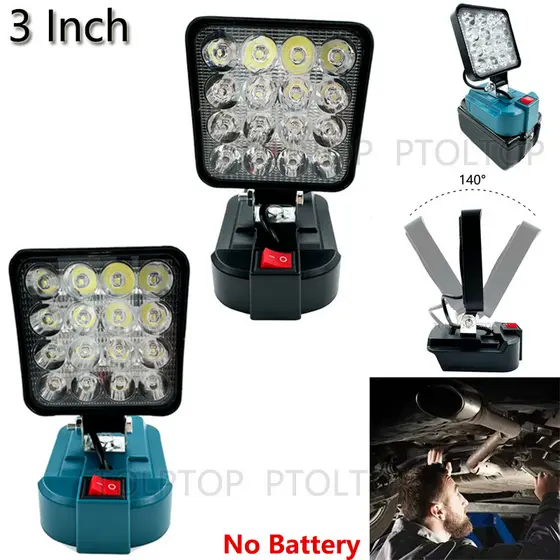 Lanterna Ao Ar Livre LED Luz De Trabalho 3 Polegada Para Makita 14.4V 18V Bateria Íon Lítio Acampamento Carro Iluminação