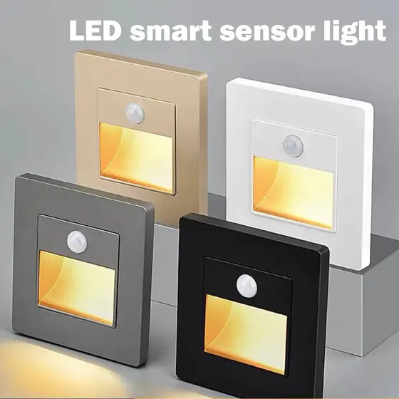 Sem Fio LED Night Light Sensor De Movimento Luz Armário Noite Lâmpada Para Cozinha Quarto Detector Escada Backlight