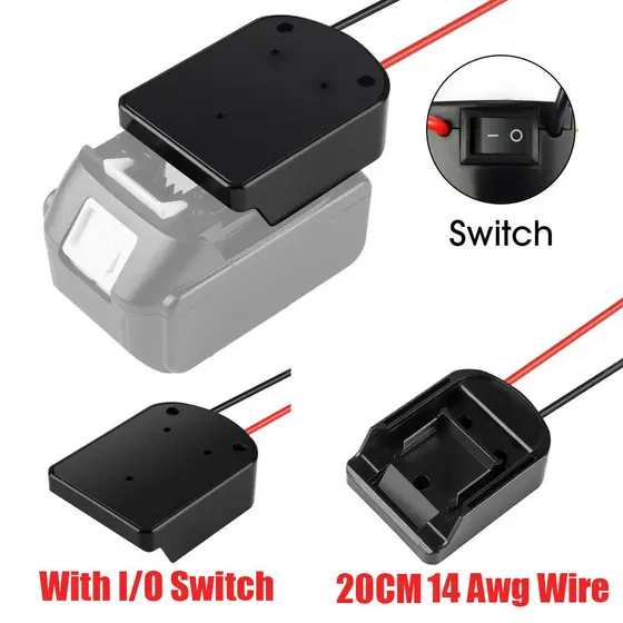 Adaptador De Bateria Para Makita 14.4-18V Li-Ion Conector De Alimentação Doca Titular Com 14 Fios Awg E Interruptor De I