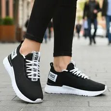 Tênis Feminino flyvo  Esportivo Masculino Caminhada  preto Neon