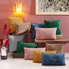 Kit 4 Almofadas Decorativas 45x45 cm Manta Fleece Zíper Invisível Sofá Sala Cama