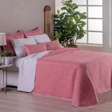 Cobre Leito Luxo Dupla Face Percal 400 Fios King 7 Peças